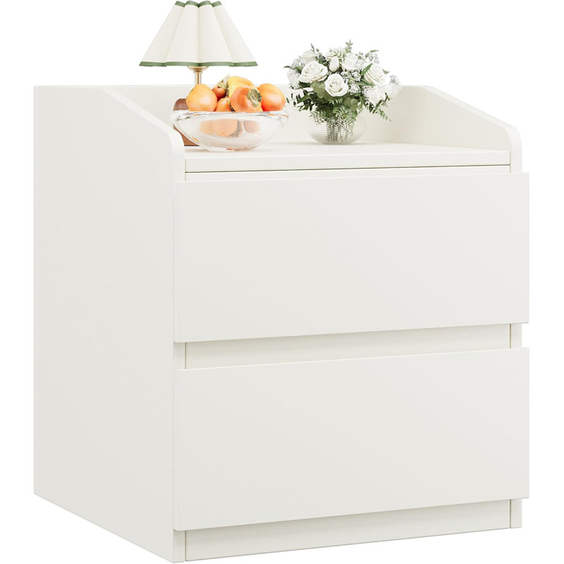 23.6" 2-Drawer Nightstand, White
