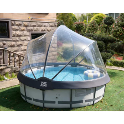15 FT Round Retractable All-Weather Above-Ground Pool Dome Cover
