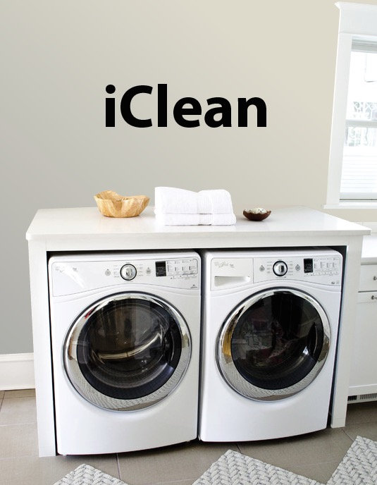 Décalcomanie murale à linge iclean, Noir, H 6 po x l 24 po x P 0,01 po