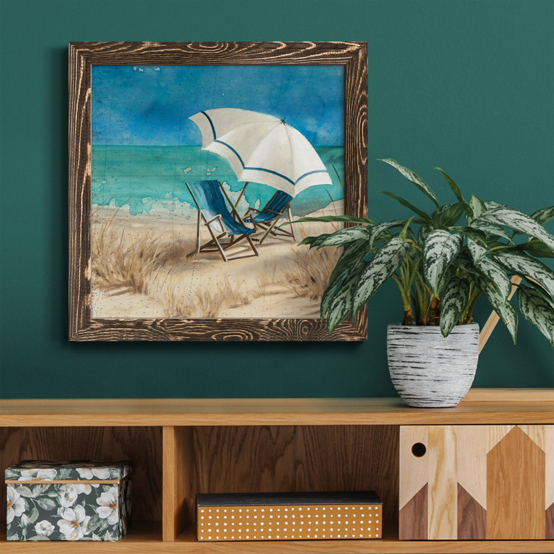 Weather II - Peinture sur toile encadrée, Encadré de bois de noyer, H 27,5 po x l 27,5 po x P 1,5 po