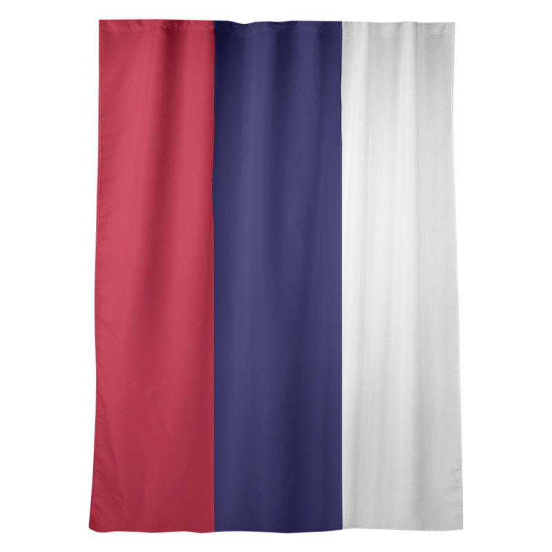 Striped Room Darkening Rod Pocket Single Curtain Panel, Seattle Baseball Red/Midnight Navy Blue/White