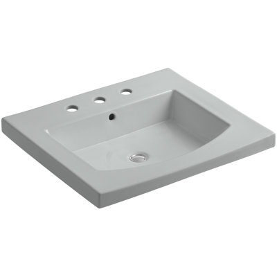 Persuade® Curv Ceramic Rectangular Drop-In Bathroom Sink with Overflow
