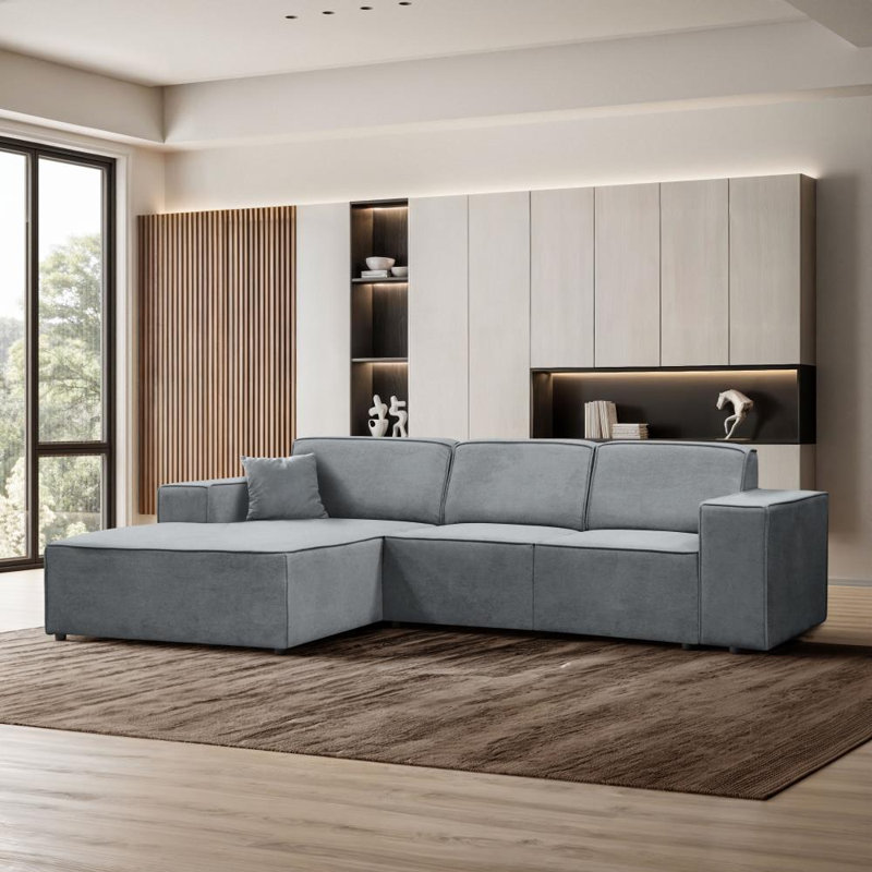 Avionna 4 Seater Sofa & Chaise, Left Hand Facing, Gray