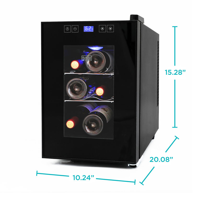 BD6 Series 6 Bottle LED Display Single Zone Freestanding Wine Refrigerator