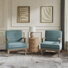Ensemble de salon 3 pièces avec fauteuils et table de bout à 3 tiroirs Amilio