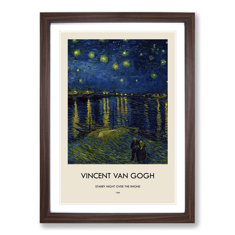 Starry Night Over The Rhone Vol.1 by Vincent Van Gogh Framed Print, Walnut Framed, 48cm H x 36cm W x 2cm D