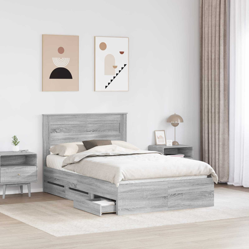Bed, Small Double (4'), Grey Sonoma
