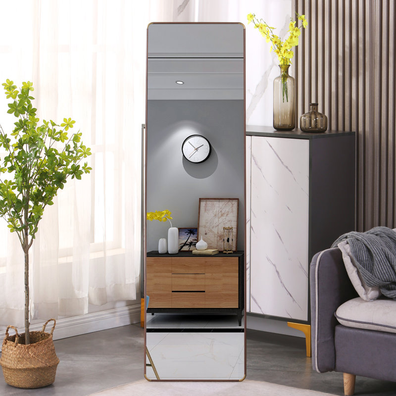 Miroir Kalianne, H 60 po x l 16,5 po, Marron foncé