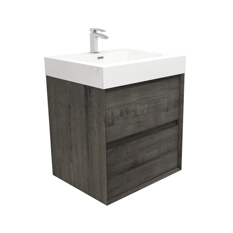 Ensemble de meuble-lavabo simple l 24 po, Chêne Somoke