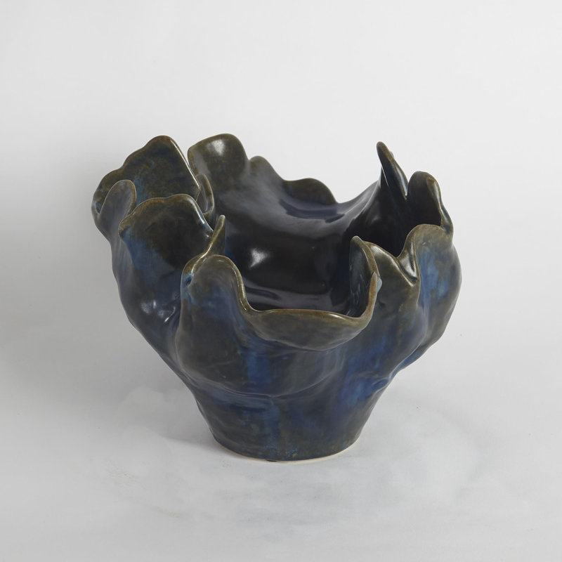 Meteor Decorative Bowl, Blue, Small (6.5'' H x 13'' W x 7.75'' D)