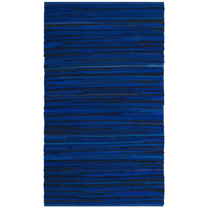 Tapis en coton tissé à la main Burkhart, Rectangle 2 pi 6 po x 4 pi