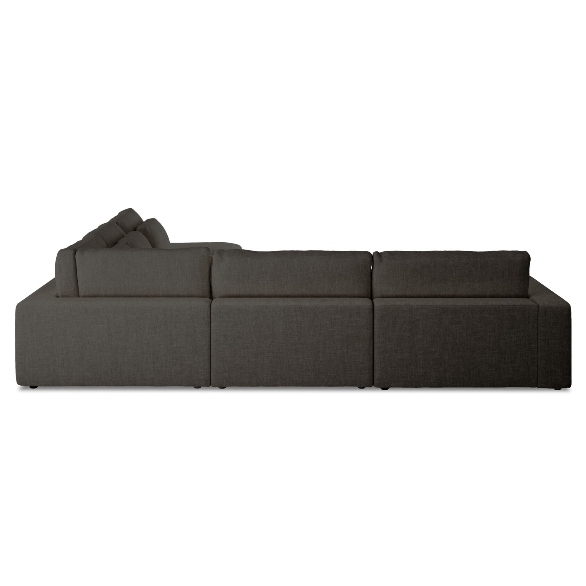 Palla Modular Upholstered L-Sectional, Landale Charcoal Polyester, Right Hand Facing