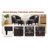 29″ Modern Barrel Accent Chair with Ottoman, Dark Brown Faux Leather