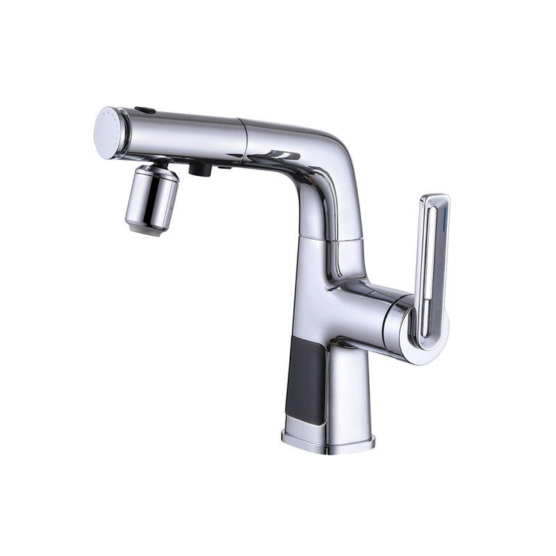 360 Degrees Smart Digital Display Rotatable Bathroom Faucet Hot And Cold, Chrome