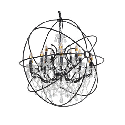 Lustre sphérique unique à 15 lumières Hashir