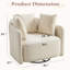 Fauteuil demi-tonneau pivotant en lin avec coussins 31,5 po