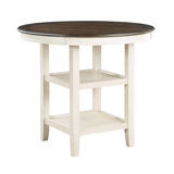 Stylish Counter Height Table With Display Shelves, A Versatile And Functional Piece For Your Home.