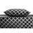 Three Piece Black and White Quatrefoil Microfiber Twin XL Sheet Set