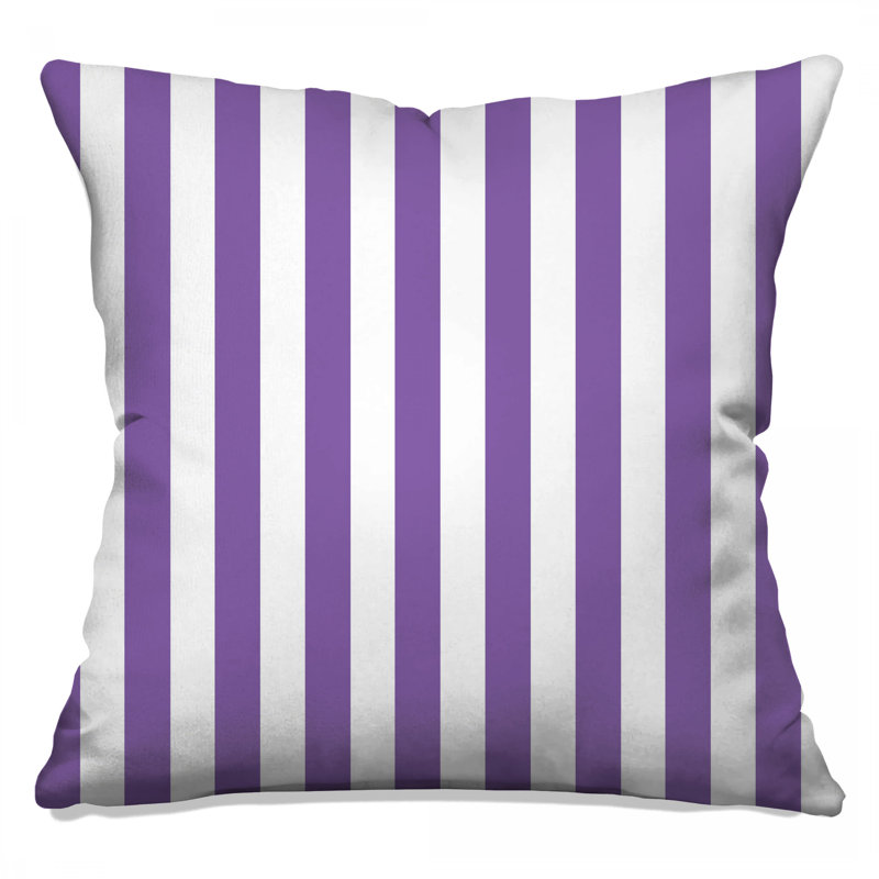 Vertical Purple Stripes Double Sided Throw Pillows, 16 po x 16 po
