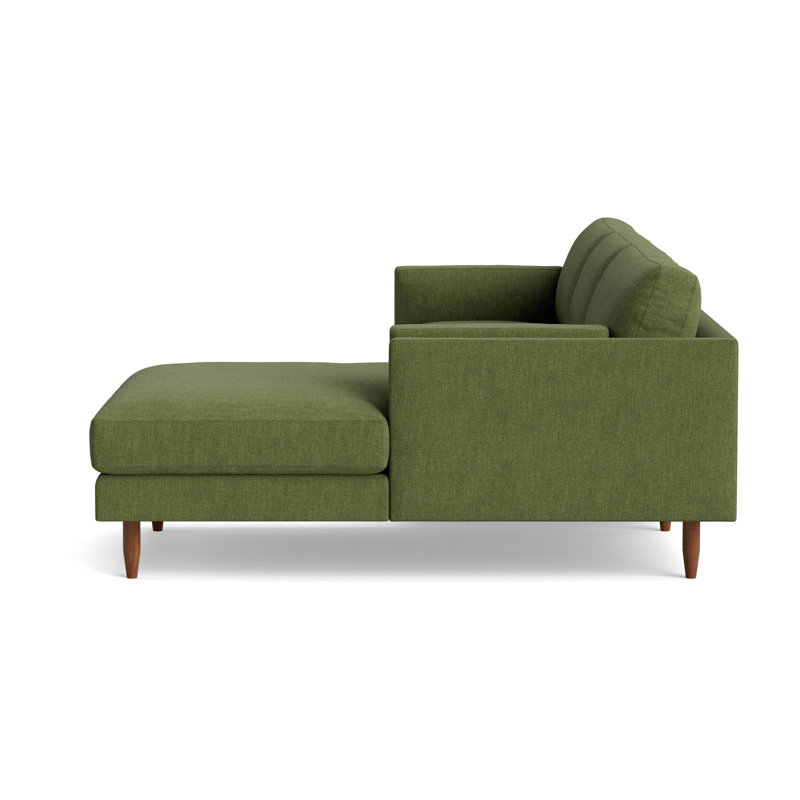 Skinny Fat Chaise Sectional, Performance Weave - Basil, Right Hand Facing