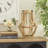 16" H Reclaimed Wood Beaded Candle Lantern
