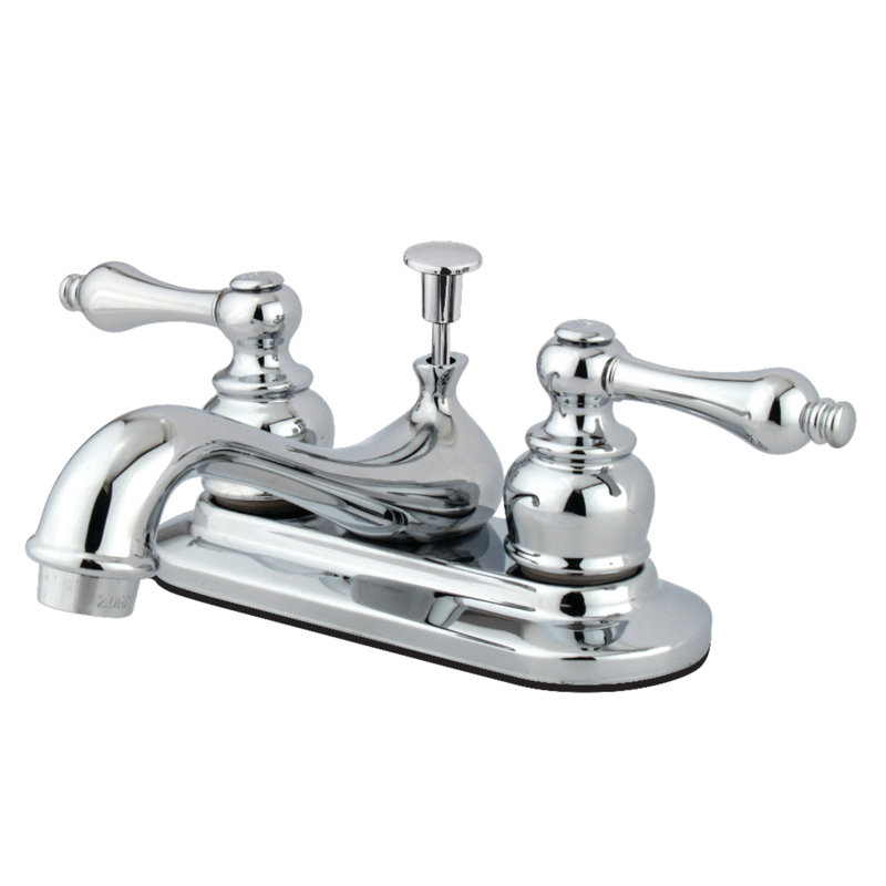 Robinet pour salle de bain avec ensemble de drain central à Restoration, Chrome poli