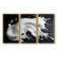 Art liquide noir et blanc - ensemble de décorations murales abstraites à encre liquide-689157870-689157871