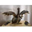 Statue de dragon abstrait et géométrique en bronze à finition deux tons Nifao Collection 32 po x 36 po x H 25 po