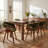 Modern Upholstered Dining Chairs, Green Fabric With Wooden Legs, Soft Padded Seat And Back, Scandinavian Kitchen And Dining Room Side Chairs​​-864837332-864837339