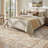 Soft Machine Washable Vintage Distressed Medallion Area Rug For Living Room, Bedroom With Non-Slip Backing In Beige/Cream-36413077-36874020