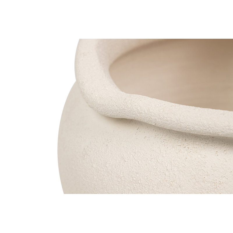 Ceramic Pot, 33cm H x 34cm W x 34cm D, Beige