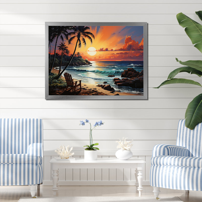 Sophina Beach Photo Tropical Vibes XXII, H 12 po x l 20 po x P 1 po, Cadre photo argenté