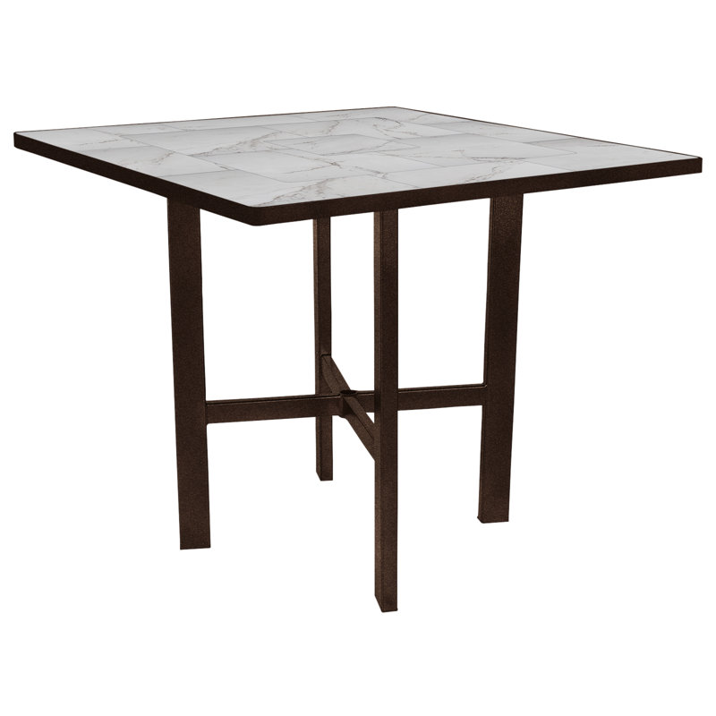 Outdoor Square Counter Table, Pallazo White, Copper Creek