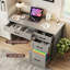 Bureau de direction 47 po avec 4 tiroirs et station de charge Farmhouse-499543288