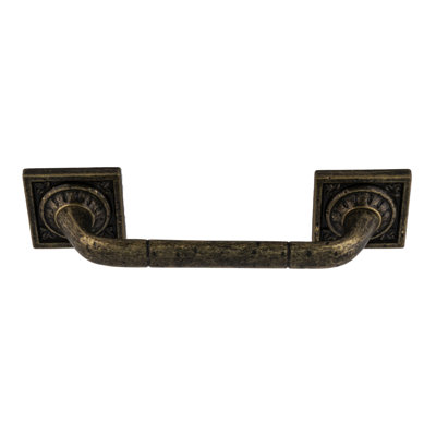 Euro Stone Square Cabinet Pull Handle For Kitchen And Home Hardware 3-3/4" Center To Center Weathered Brass