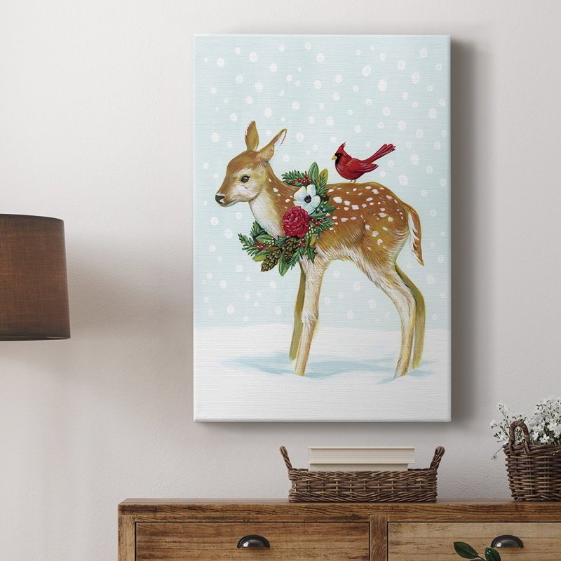 Hiver, créatures des bois avec Cardinals II - galerie sur mesure, H 18 po x l 12 po