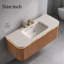 30" Wall Mounted Single Sink Bathroom Vanity with Engineered Marble Top-1149367688