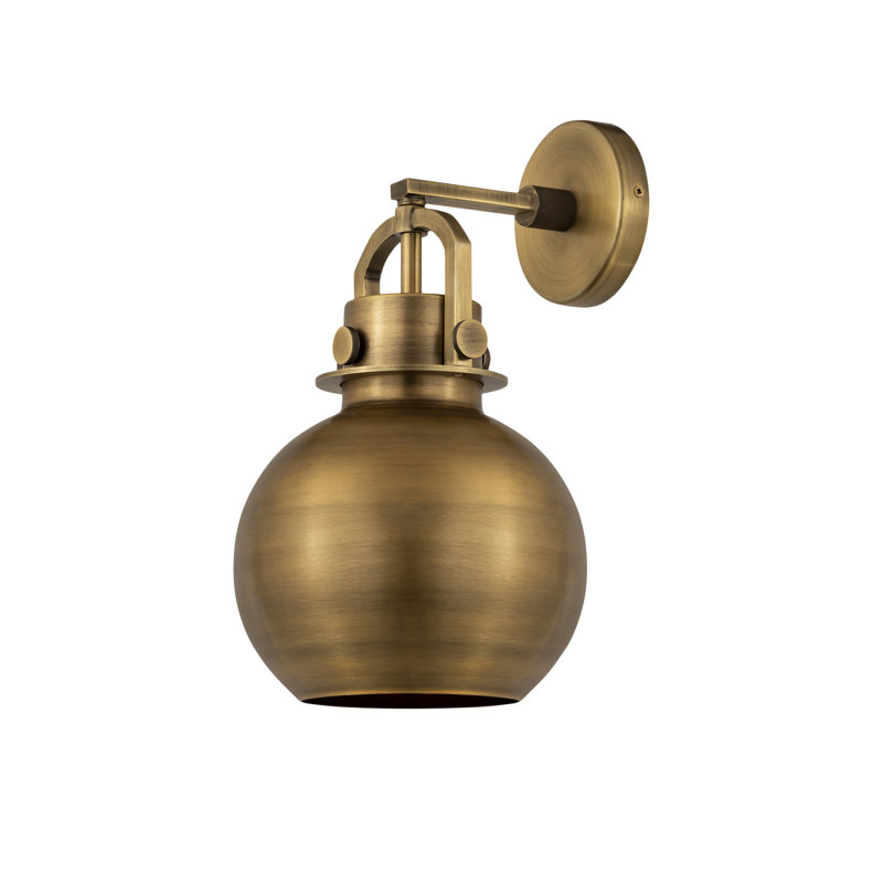 Aunson Steel Armed Sconce, Brushed Brass
