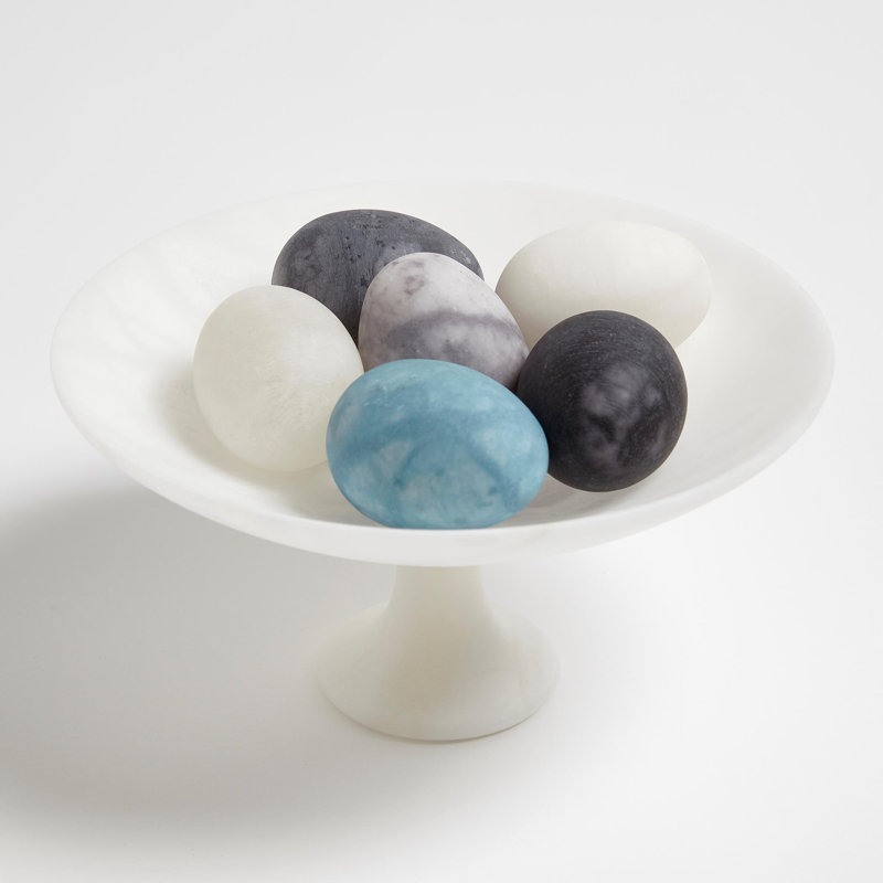 6 Piece Assorted Alabaster Egg Set