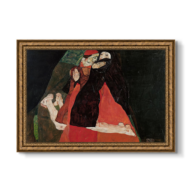 Cardinal and Nun (Caress), 1912 - Egon Schiele - Toile encadrée sur mesure, Format intérieur 20 po x 28 po, Toile avec cadre