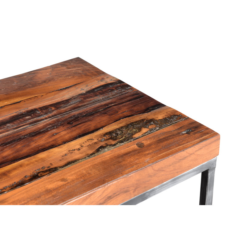 Table basse en bois brûlé, 47 x 24 x 18