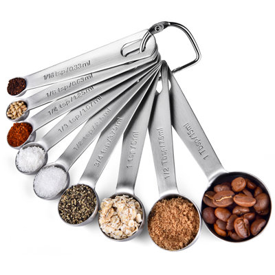 U-Taste 18/8 Stainless Steel Measuring Spoons Nesting Heavy Duty Metal Kitchen Baking Cooking Food Measure Set Dry And Liquid Ingredient