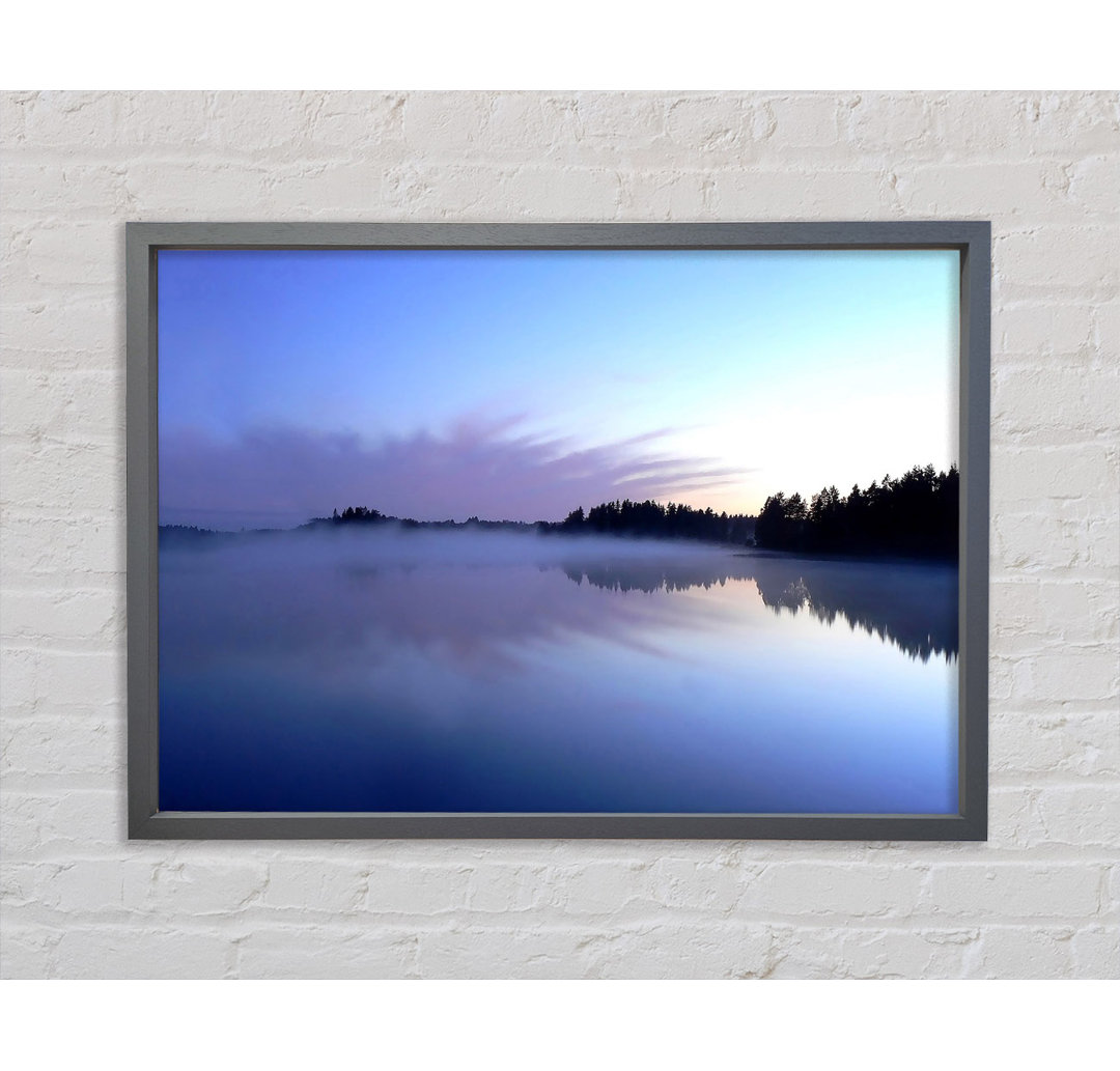 Tranquil Blue Morning Lake - Einzelner Bilderrahmen Kunstdrucke auf Leinwand