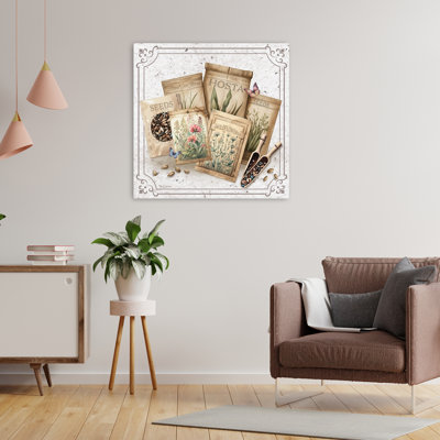 In The Garden Floral Seed Packets Contemporary Art