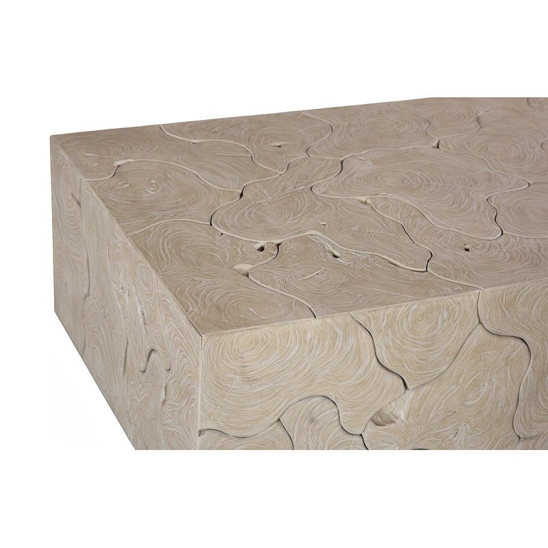 Teak Slice Coffee Table, Rectangle, Oat Finish