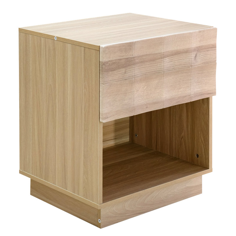 50.8cm W Particle Board Bedside Table, Natural Oak