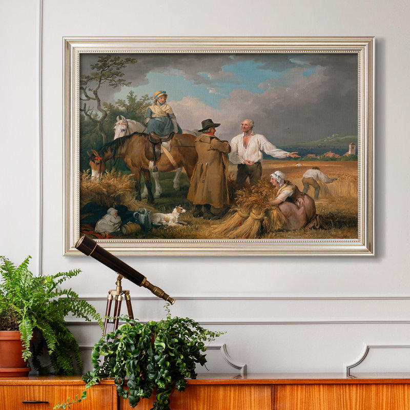 The Reapers, 1800-George Stubbs-Toile encadrée sur mesure, Dimensions intérieures 24 po x 34 po, Toile avec cadre