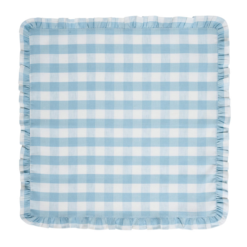Gingham Ruffle Napkin, Ocean