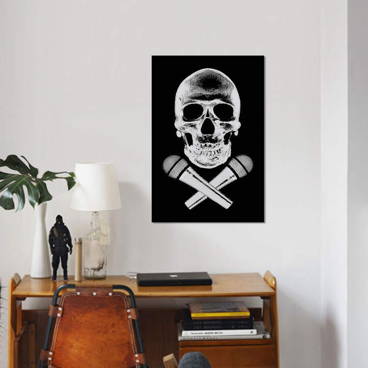 «Skullz» par Steez - Estampe numérique sur toile tendue avec châssis, H 18 po x l 12 po x P 1,5 po, Toile tendue