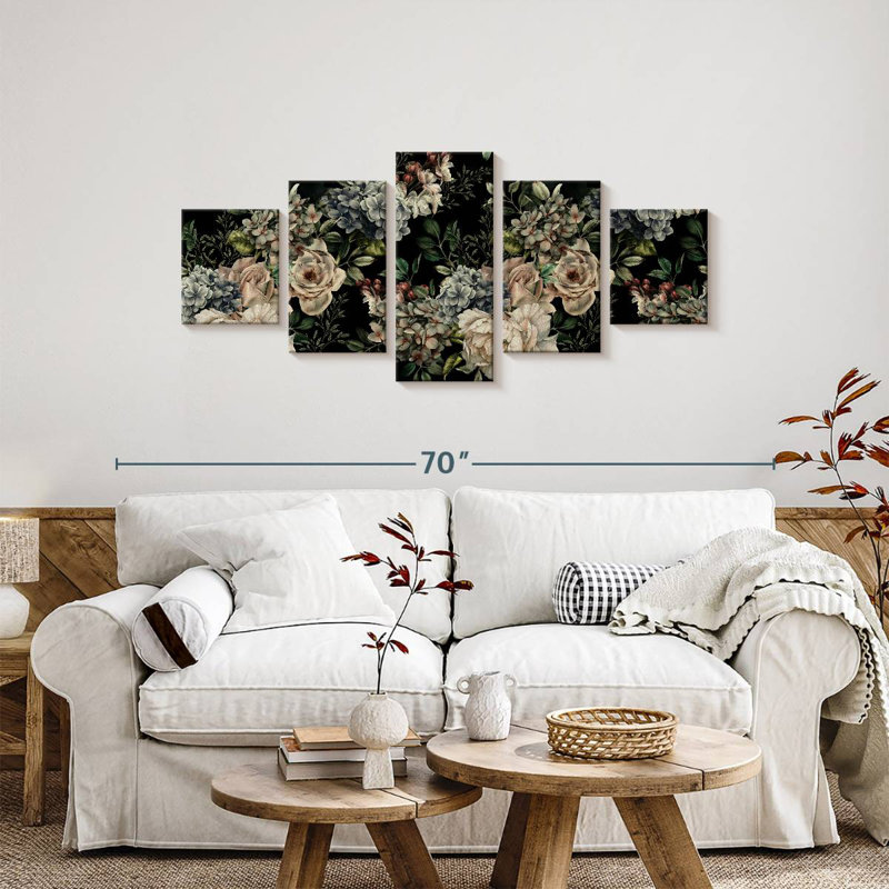 Harnek floral foncé, H 24 po x l 55 po